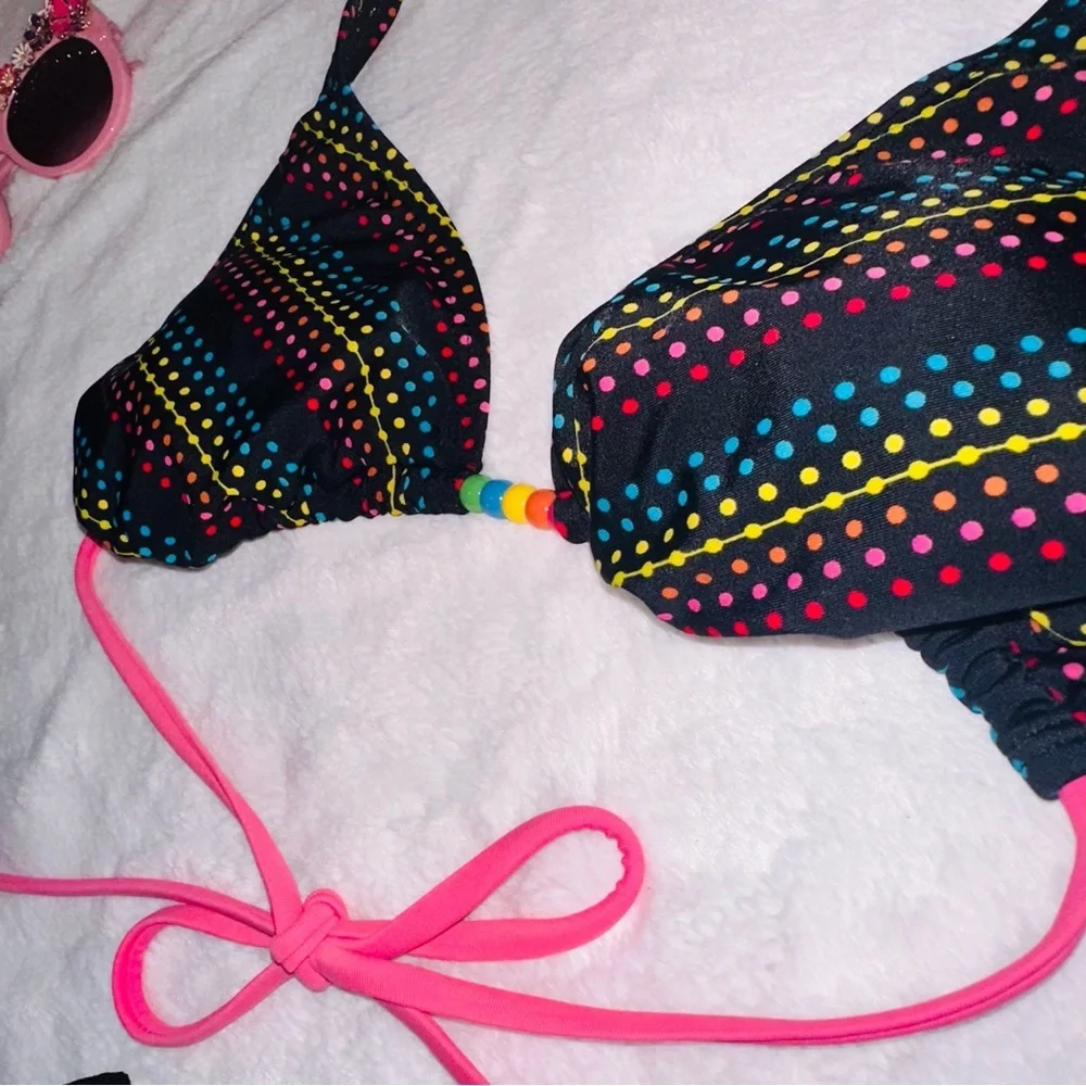 Polka dot rainbow 2 piece swimsuit